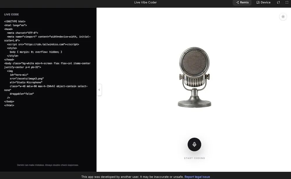 Vibe Coding 实时开发界面