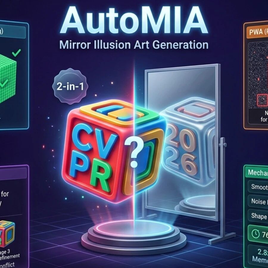 AutoMIA:两张图生成可 3D 打印的镜像错觉,单卡 RTX 3090 跑通 AutoMIA:两张图生成可 3D 打印的镜像错觉,单卡 RTX 3090 跑通