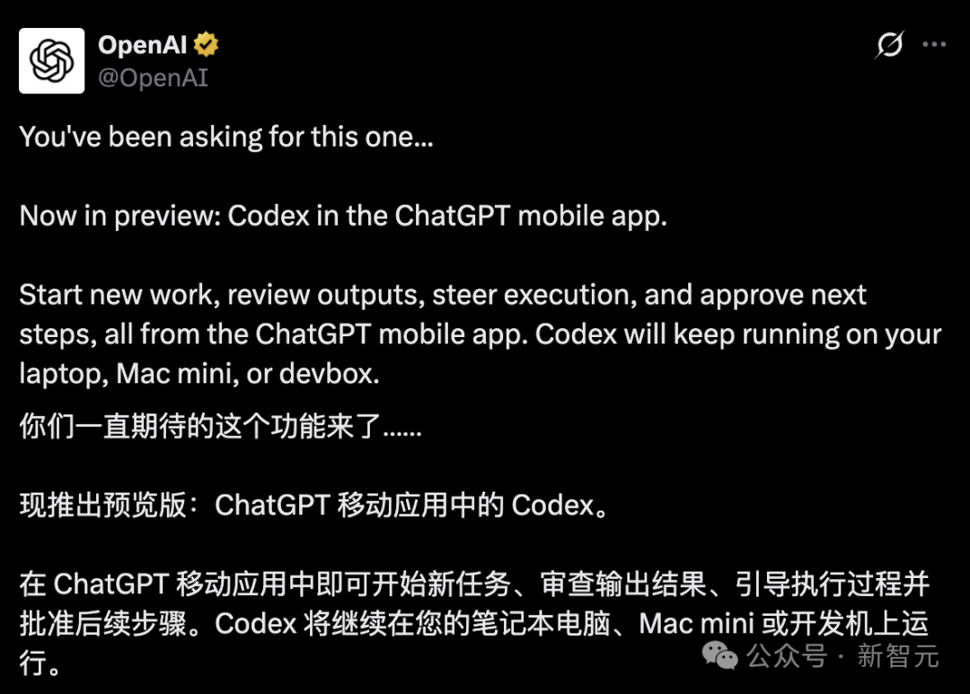 Codex手机端界面
