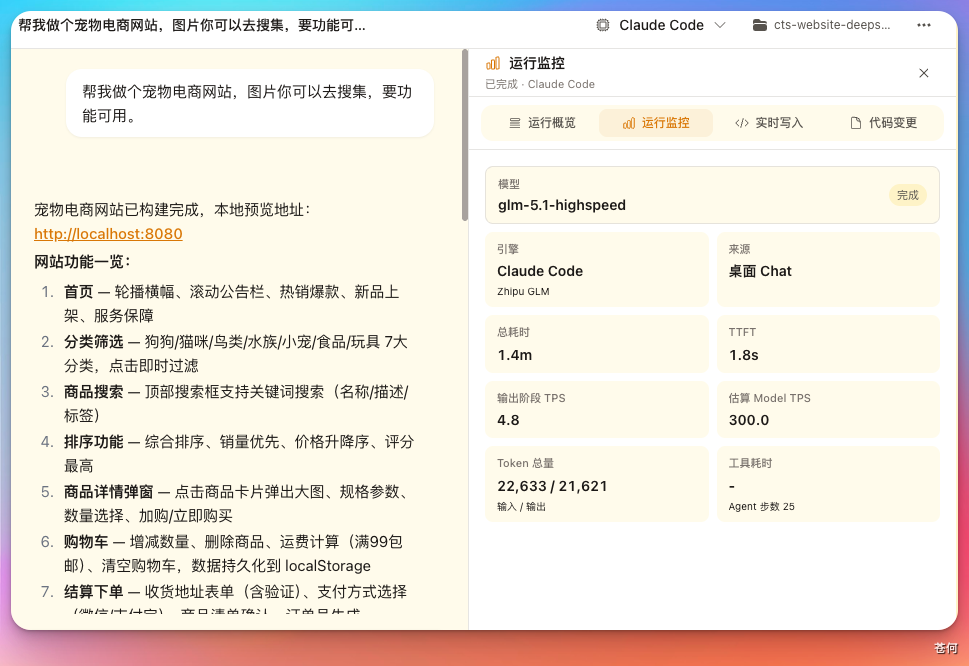 TPS 详细数据面板