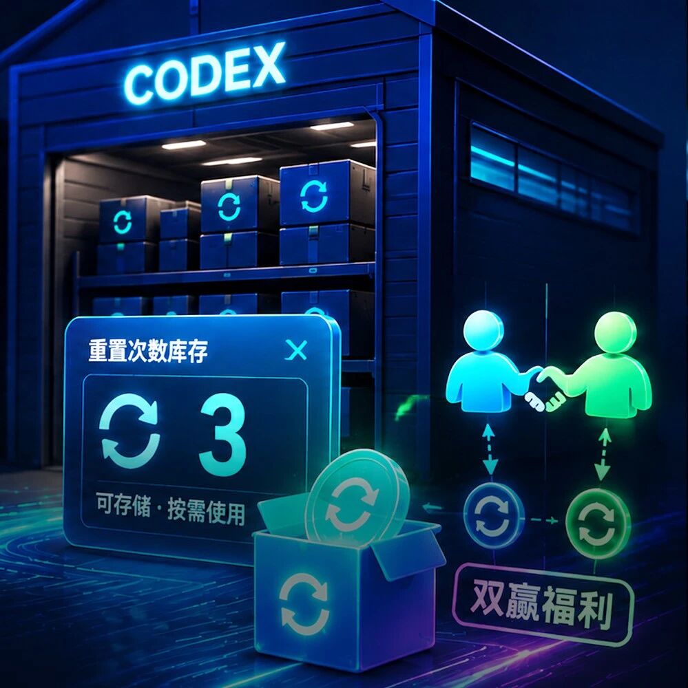 OpenAI Codex 上线储蓄重置：额度用完不用等，拉新双方各赚一次