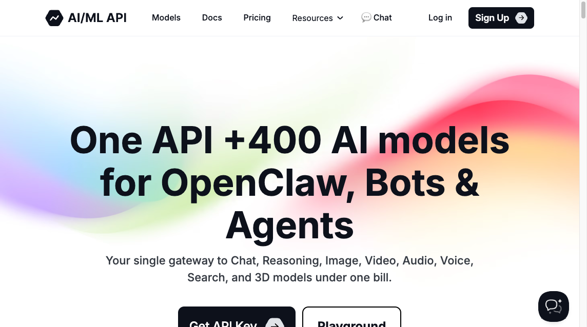 AI/ML API screenshot