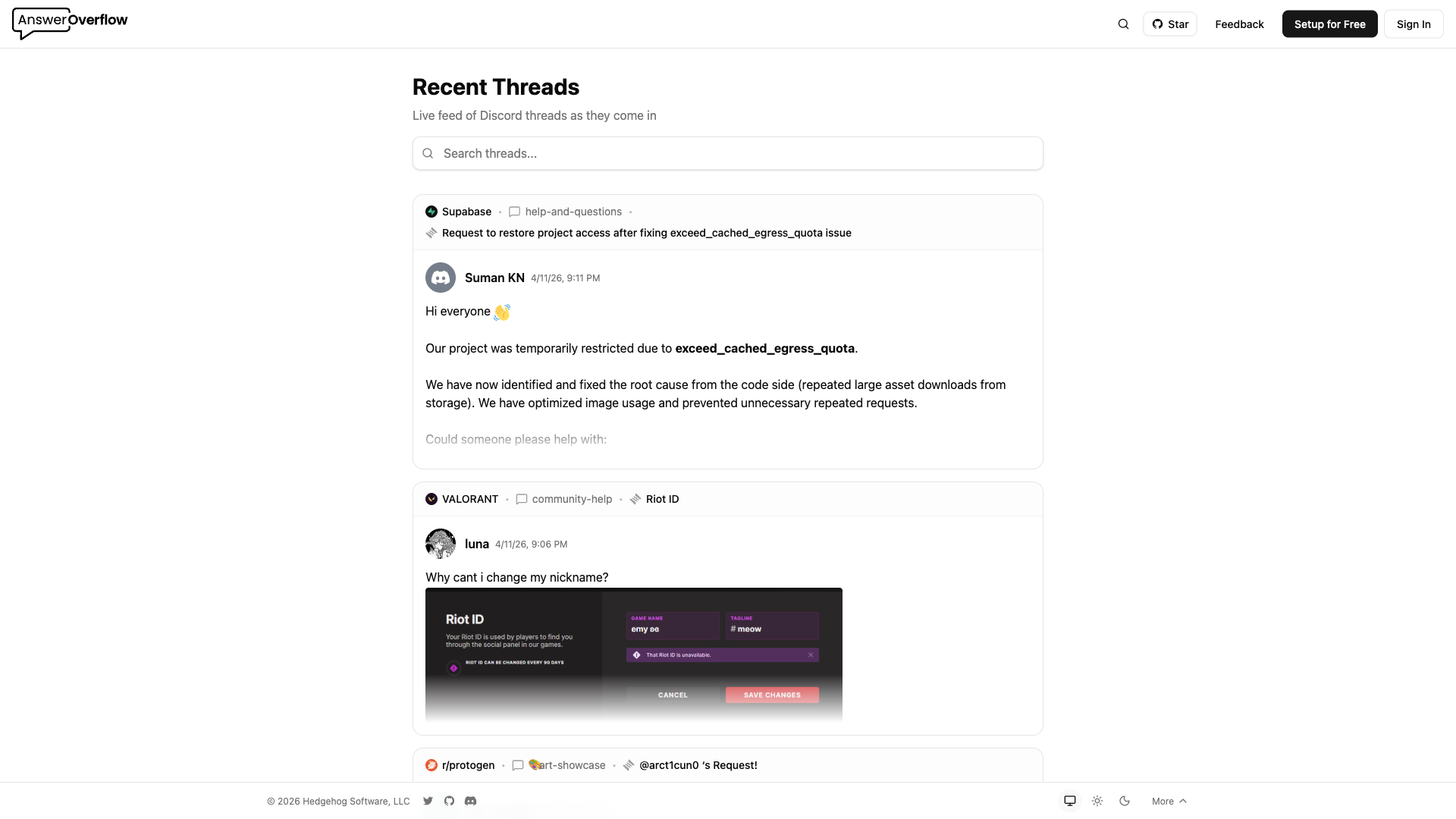 Answer Overflow screenshot