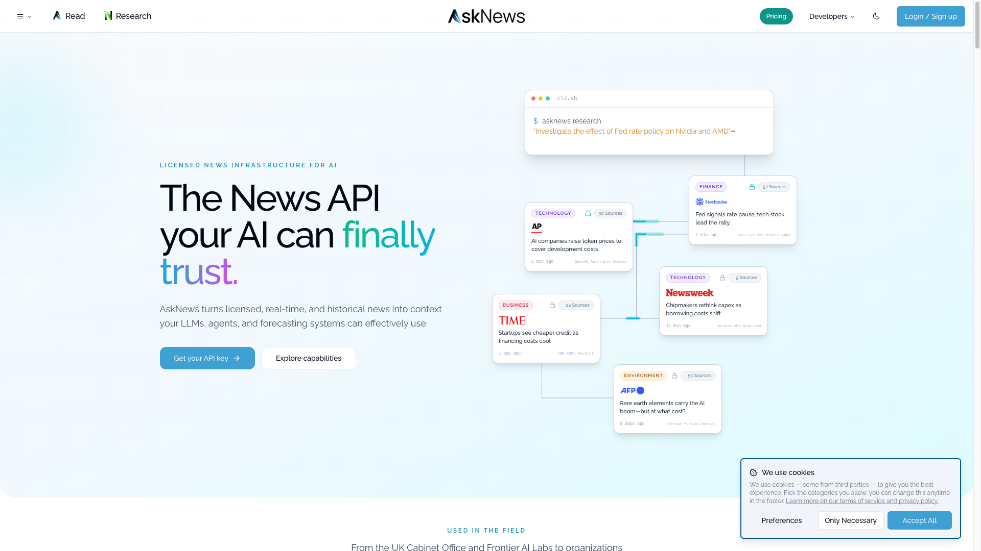 AskNews screenshot