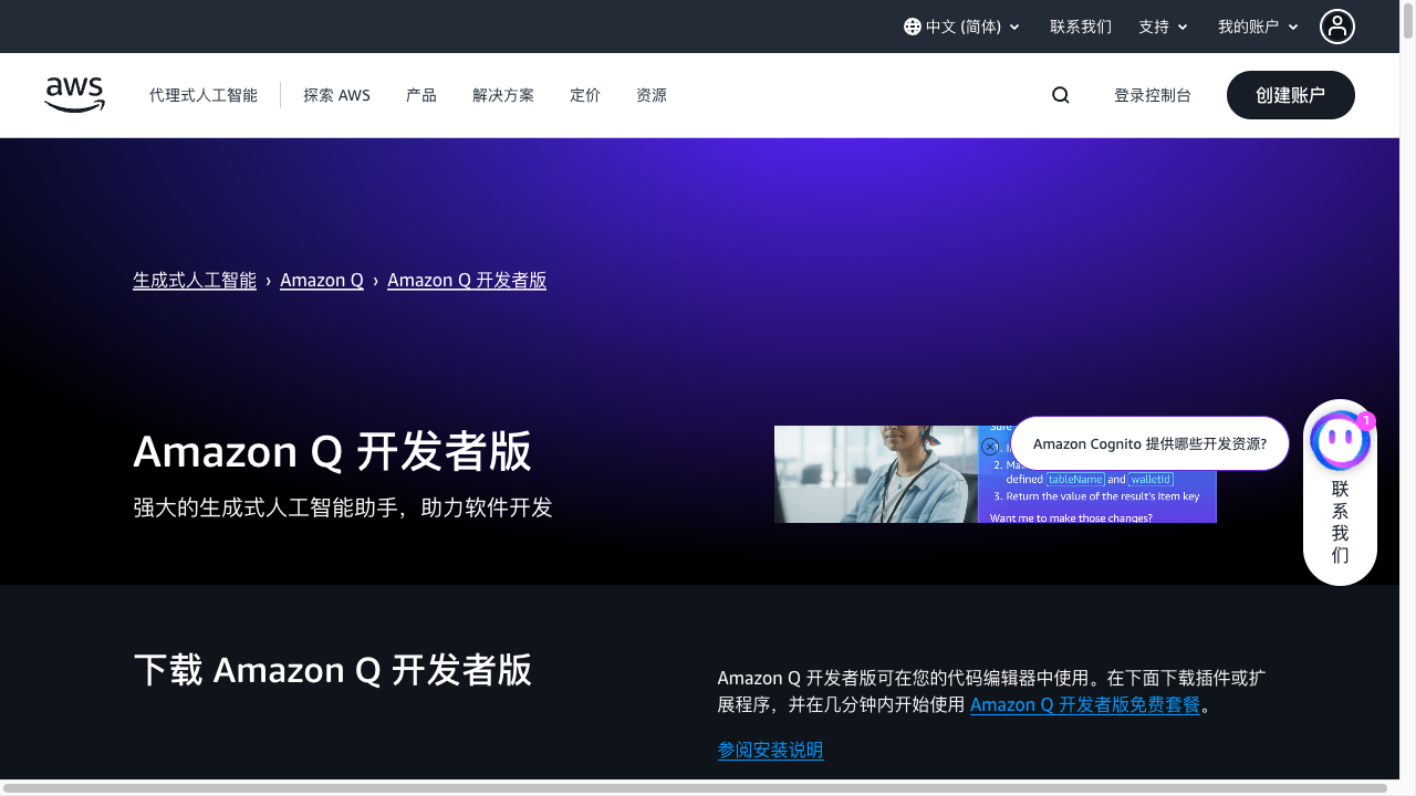 Amazon Q Developer screenshot