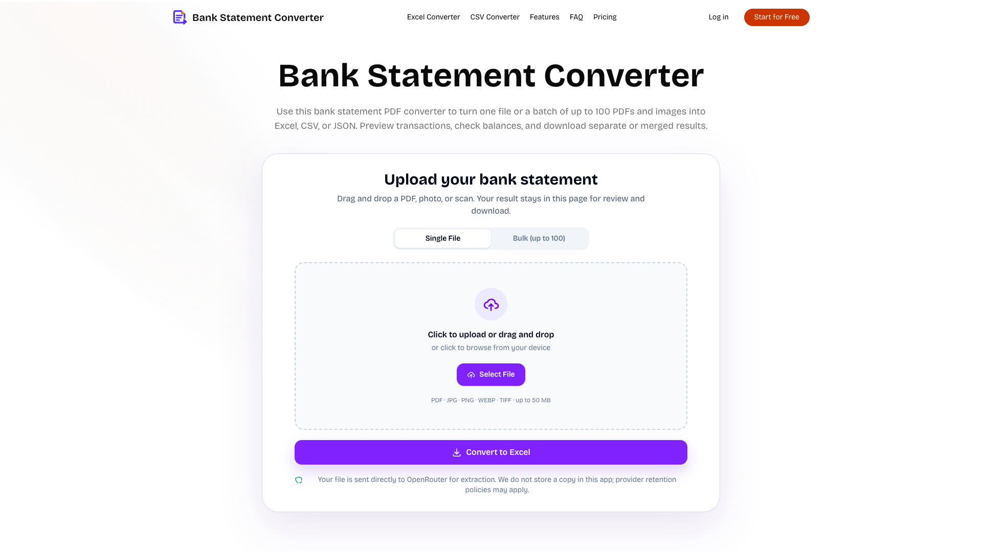 Bank Statement Converter screenshot