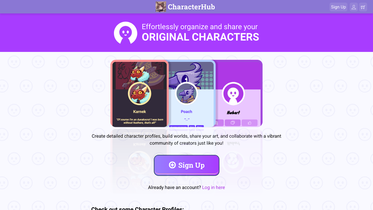 CharacterHub screenshot