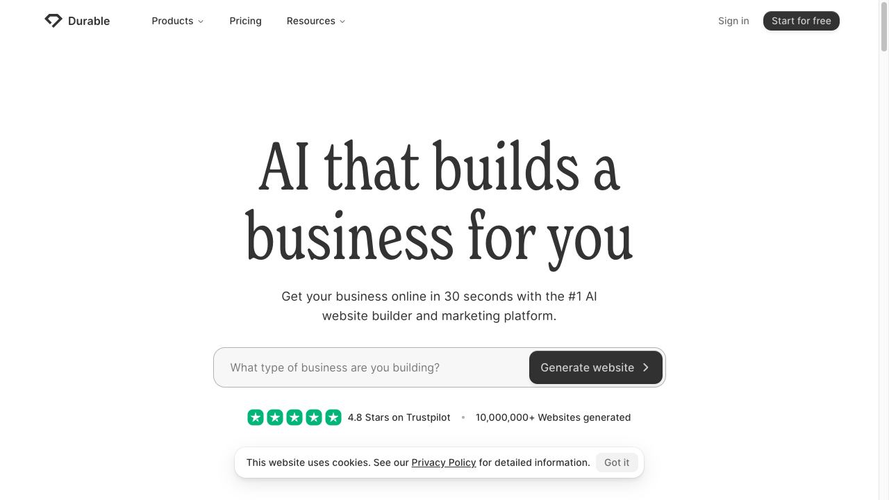 Durable.ai screenshot