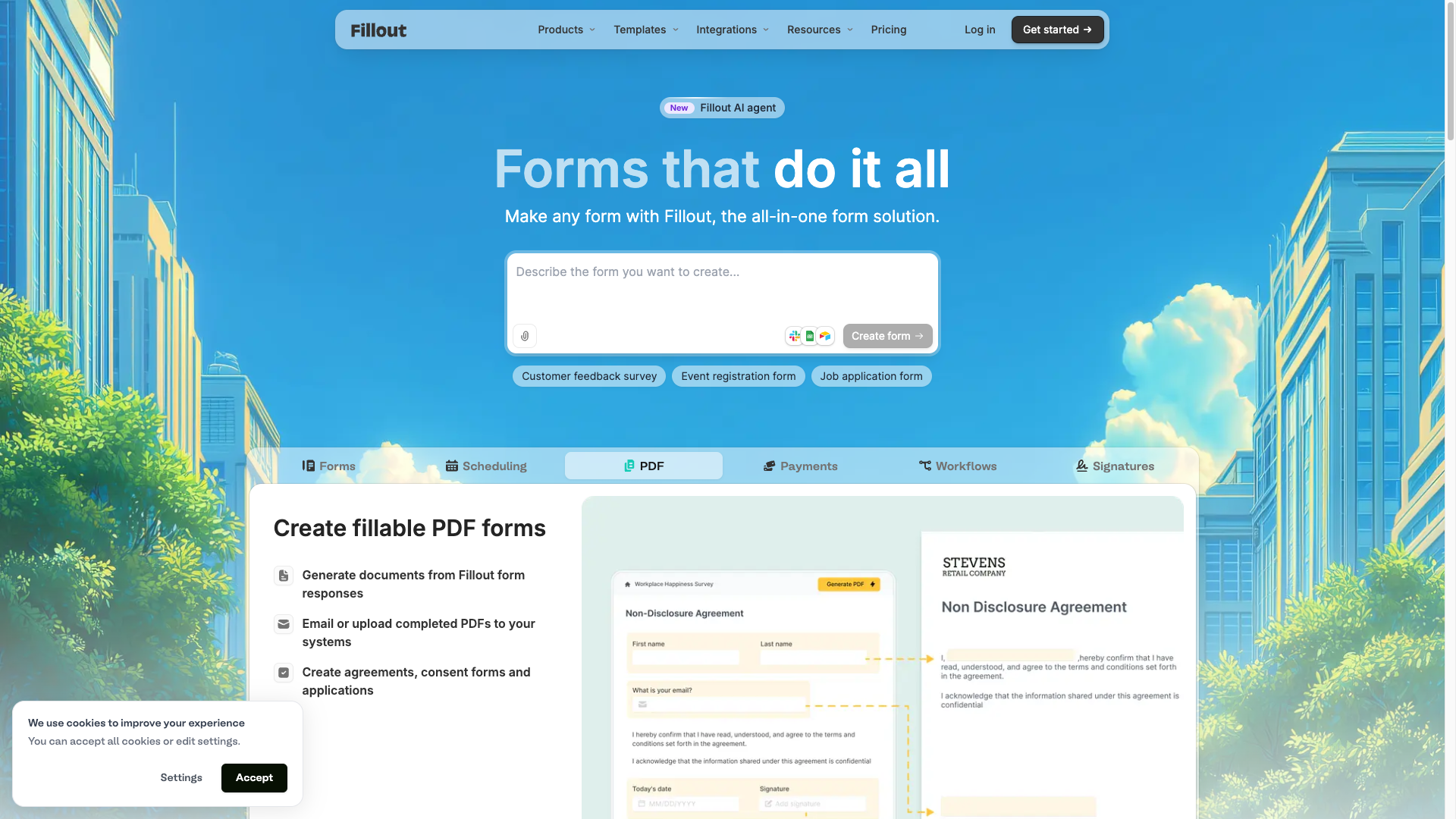 Fillout screenshot