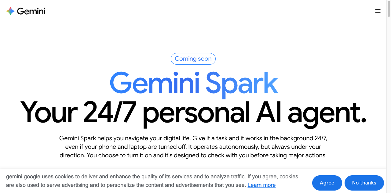 Gemini Spark screenshot