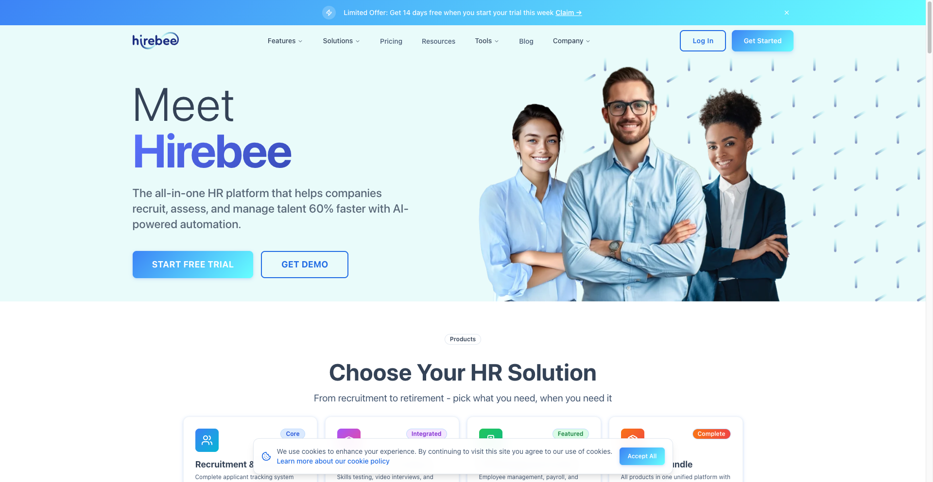 Hirebee screenshot
