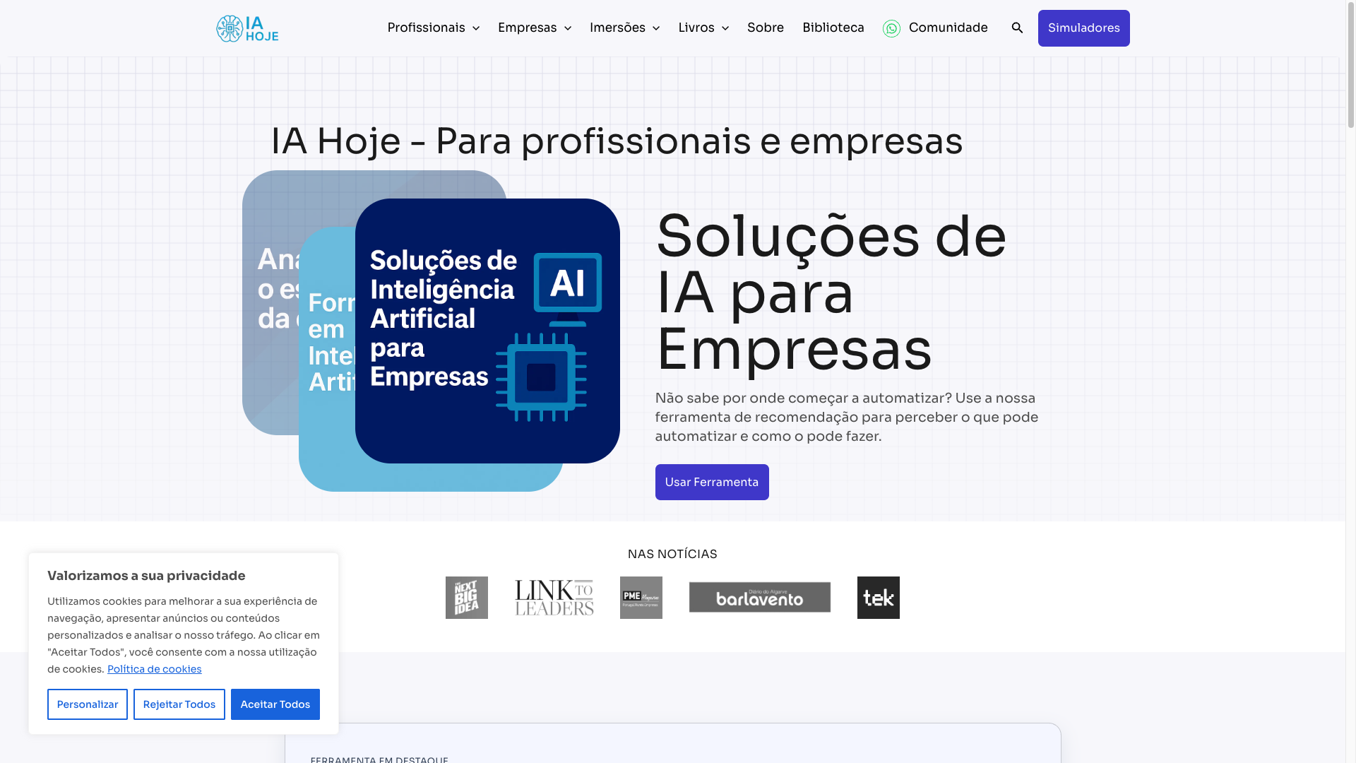 Inteligência Artificial Hoje screenshot