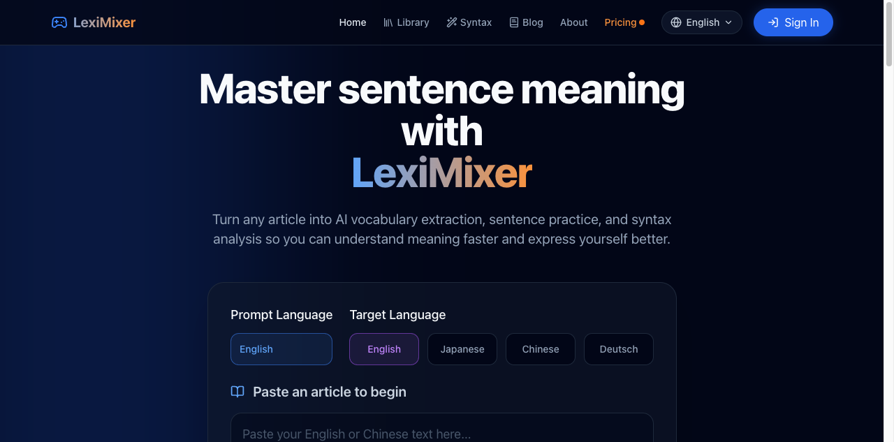 LexiMixer screenshot