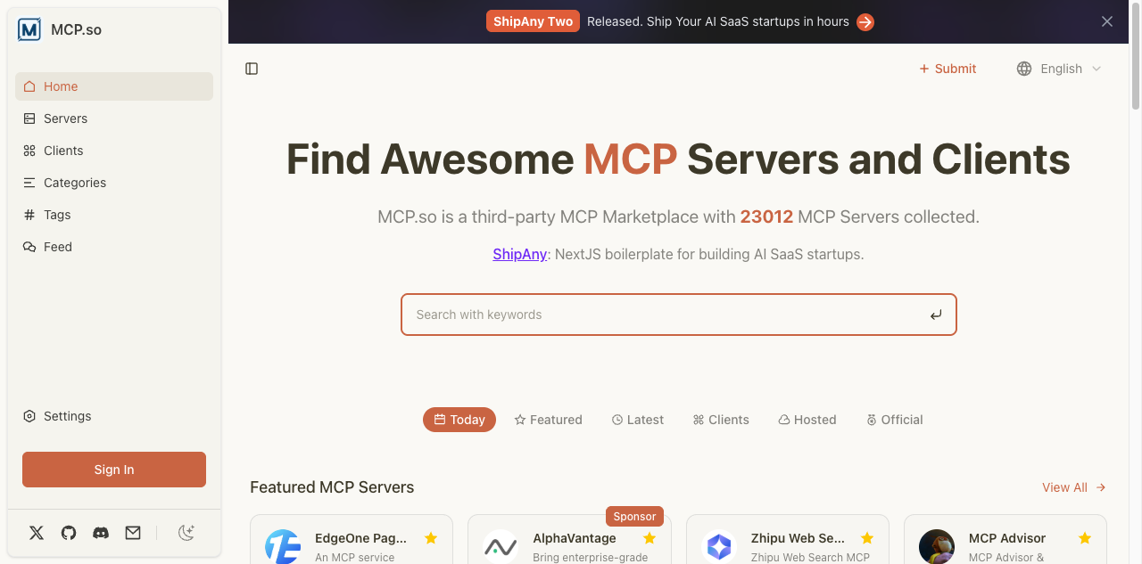 MCP Servers screenshot