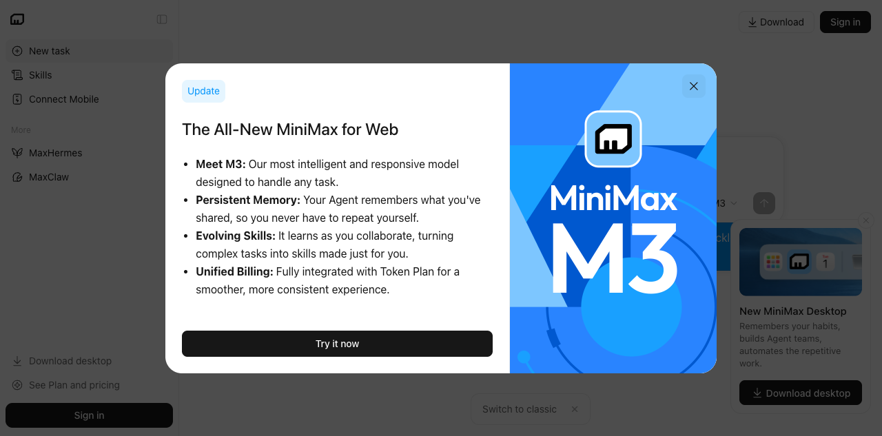 MiniMax Agent screenshot