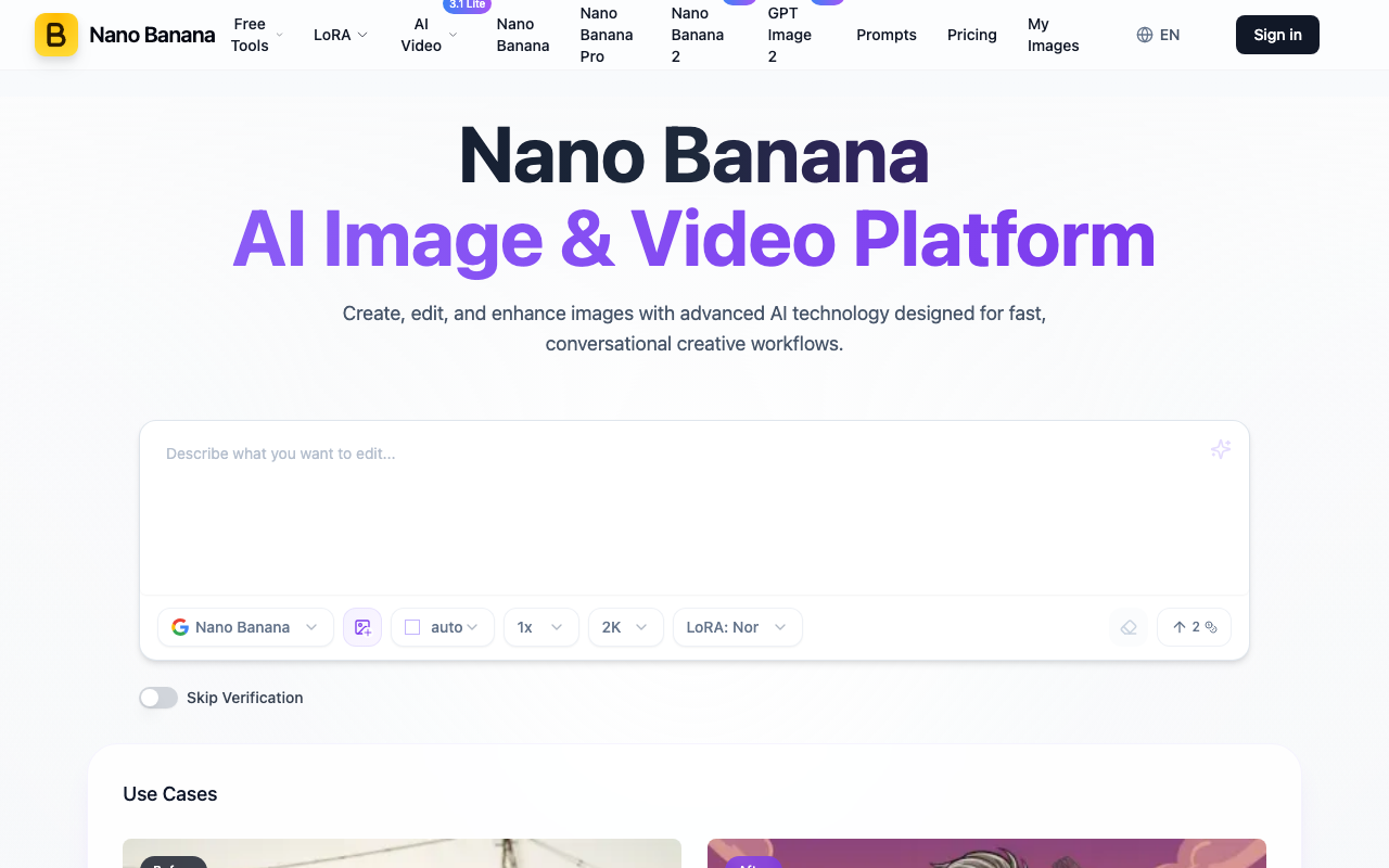 Nano-Banana AI screenshot