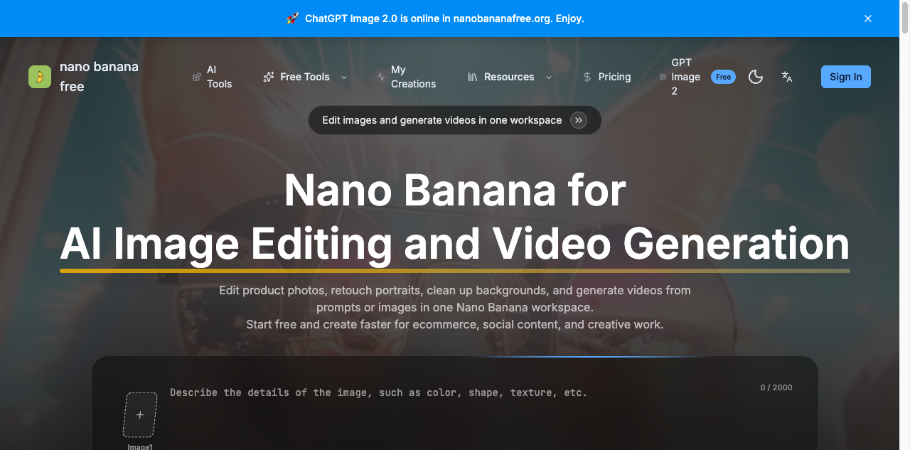 nano banana free screenshot