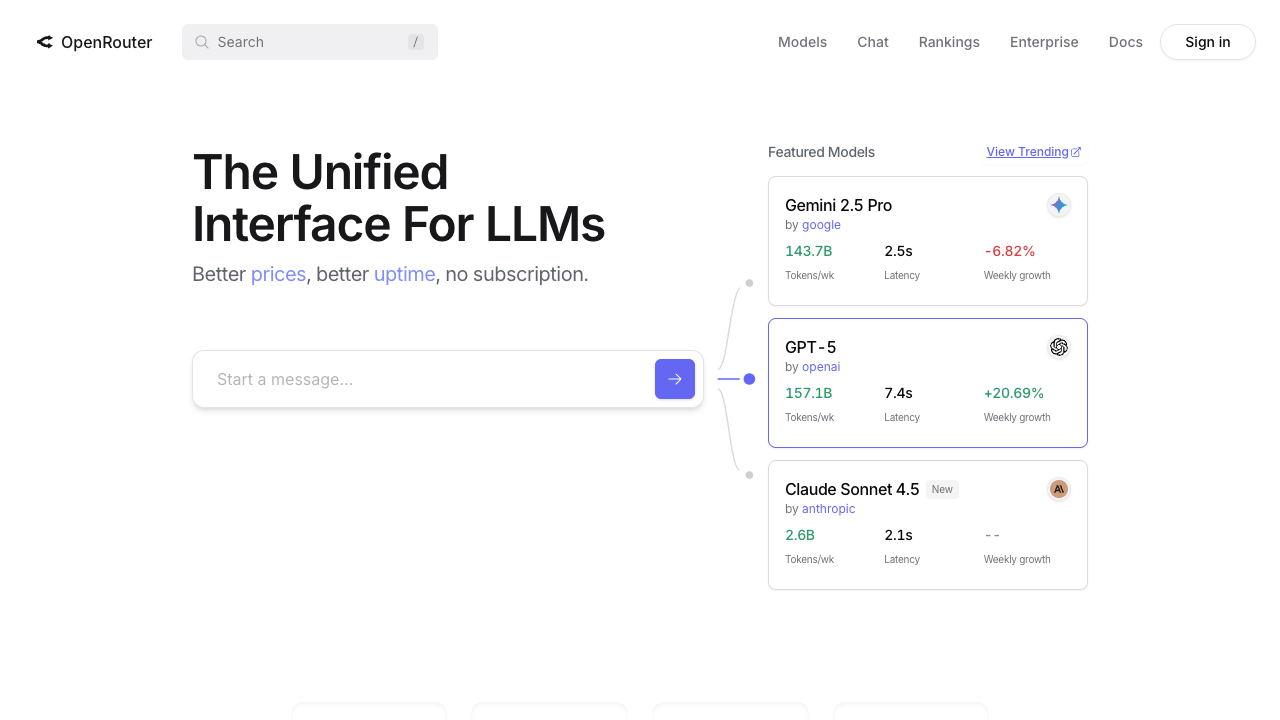 OpenRouter screenshot
