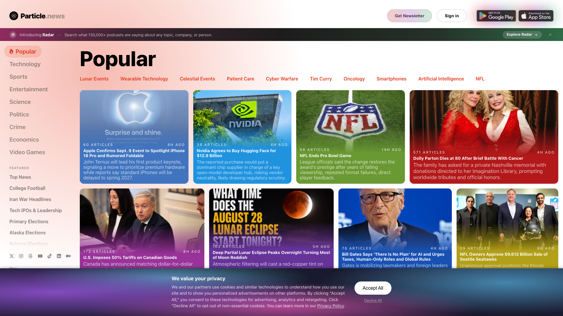 Particle News screenshot
