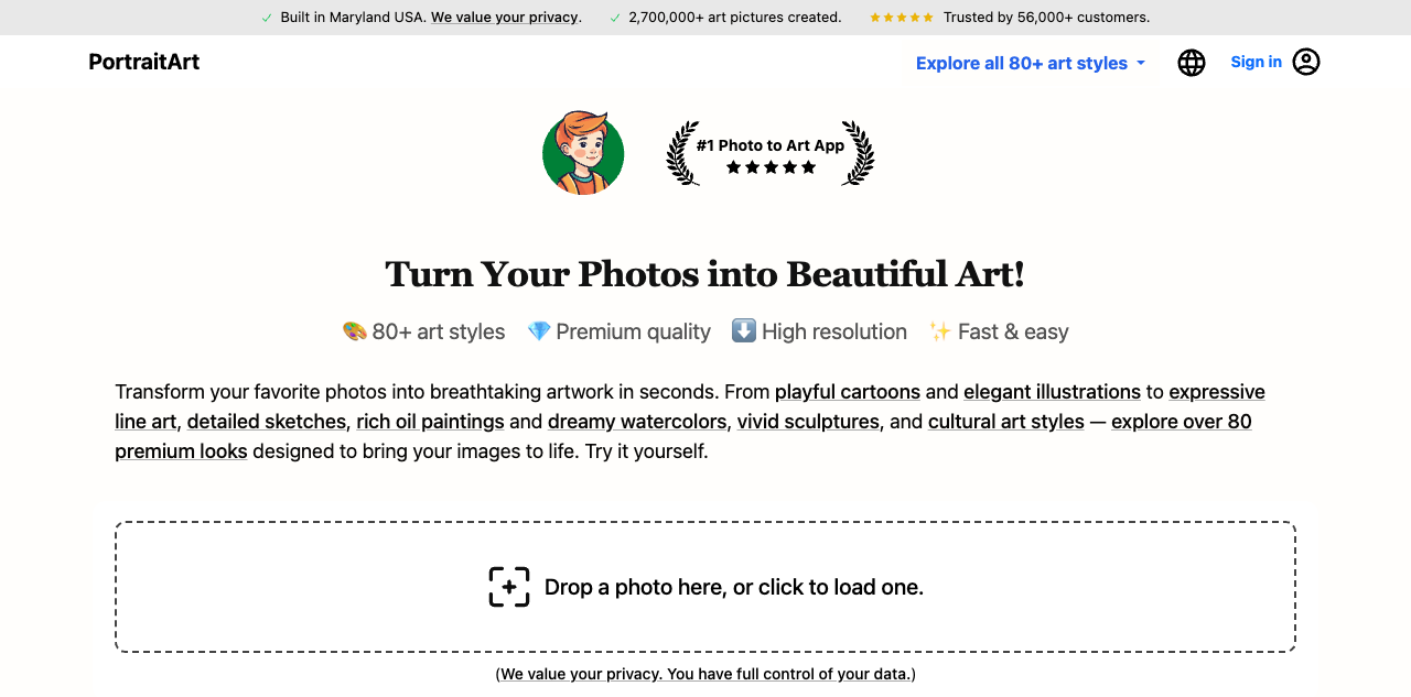 PortraitArt screenshot