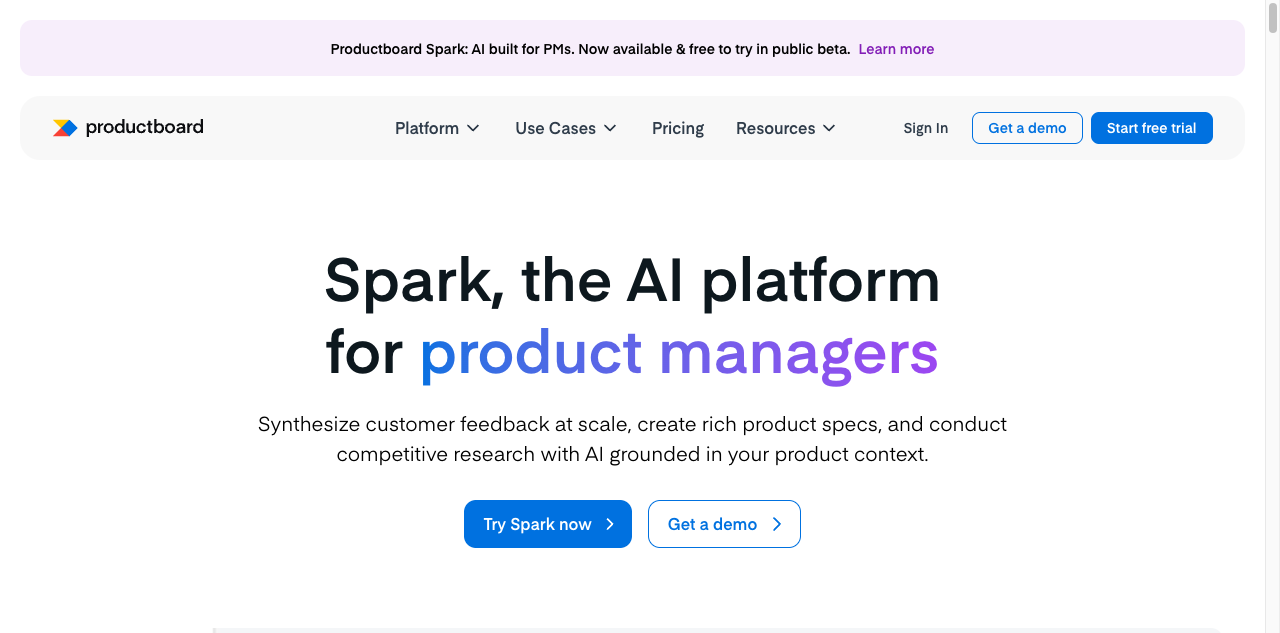 Productboard screenshot