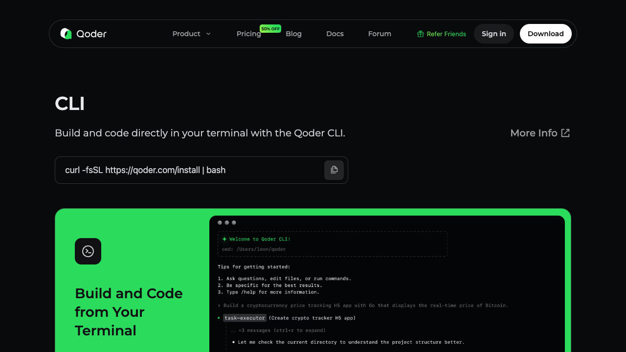 Qoder CLI screenshot