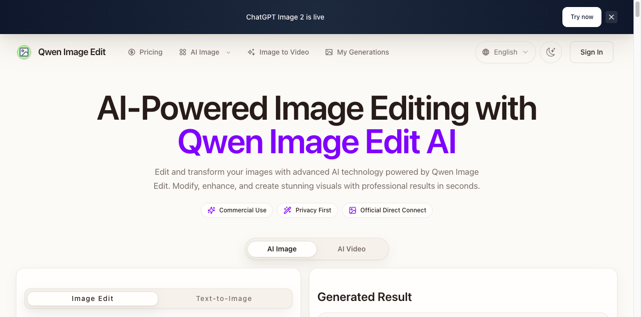 Qwen Image Edit screenshot