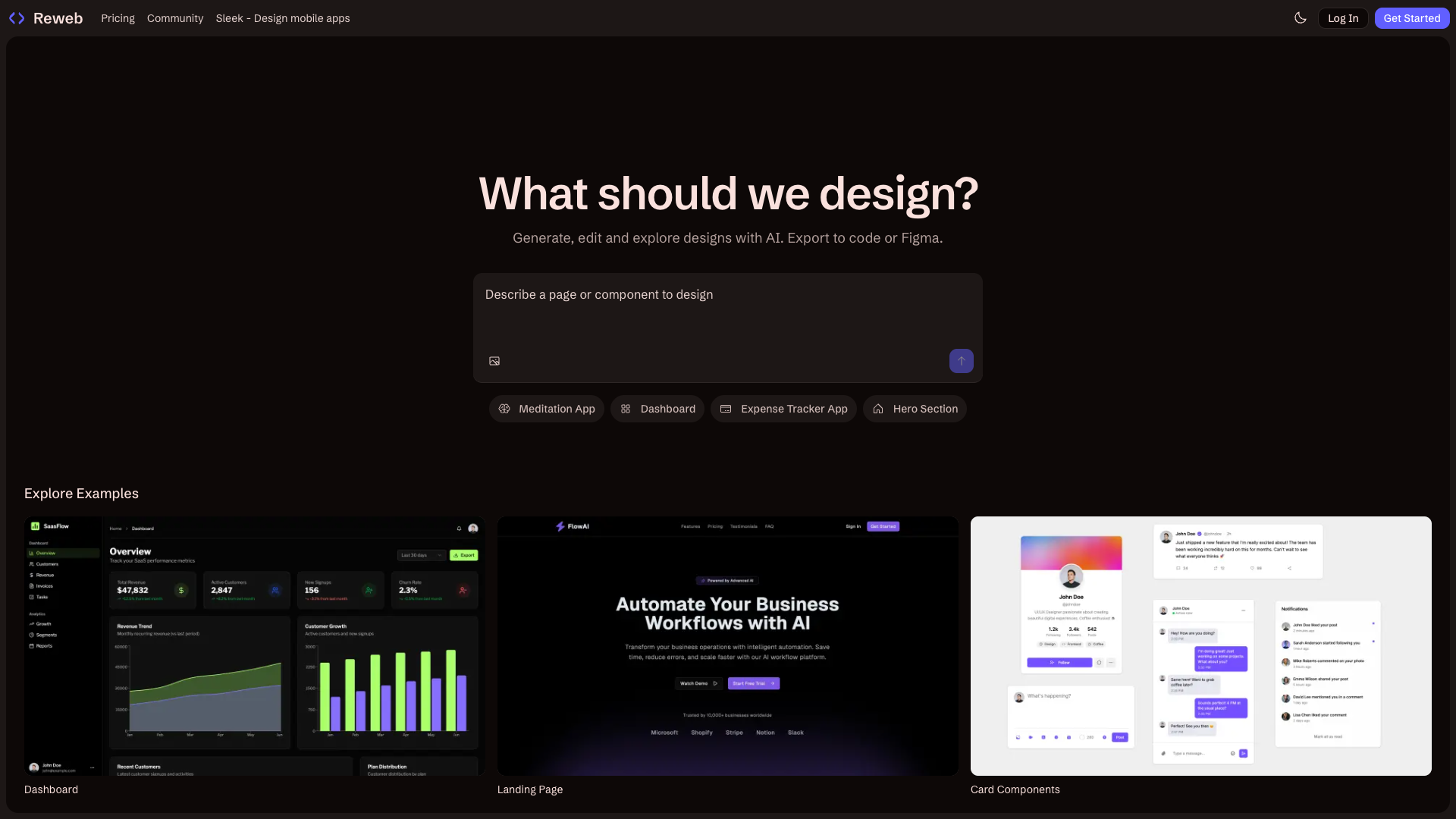 Reweb screenshot