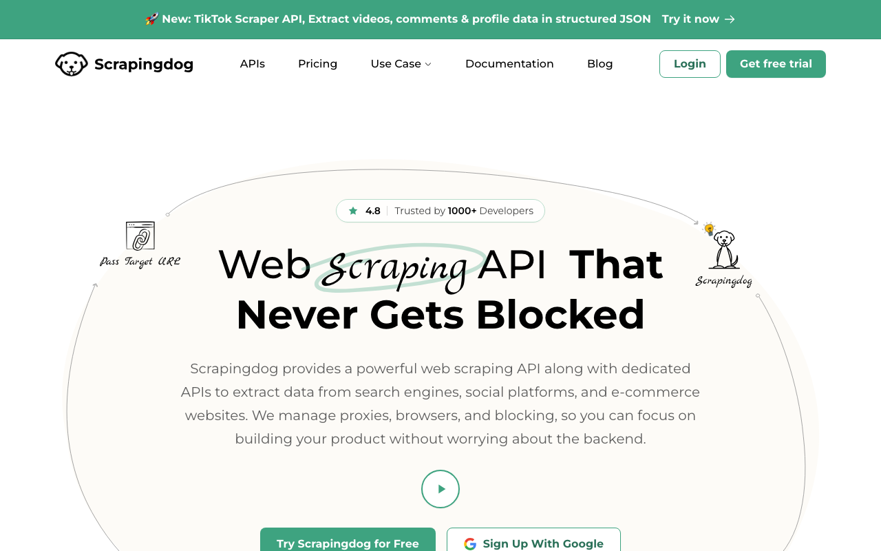 Scrapingdog screenshot