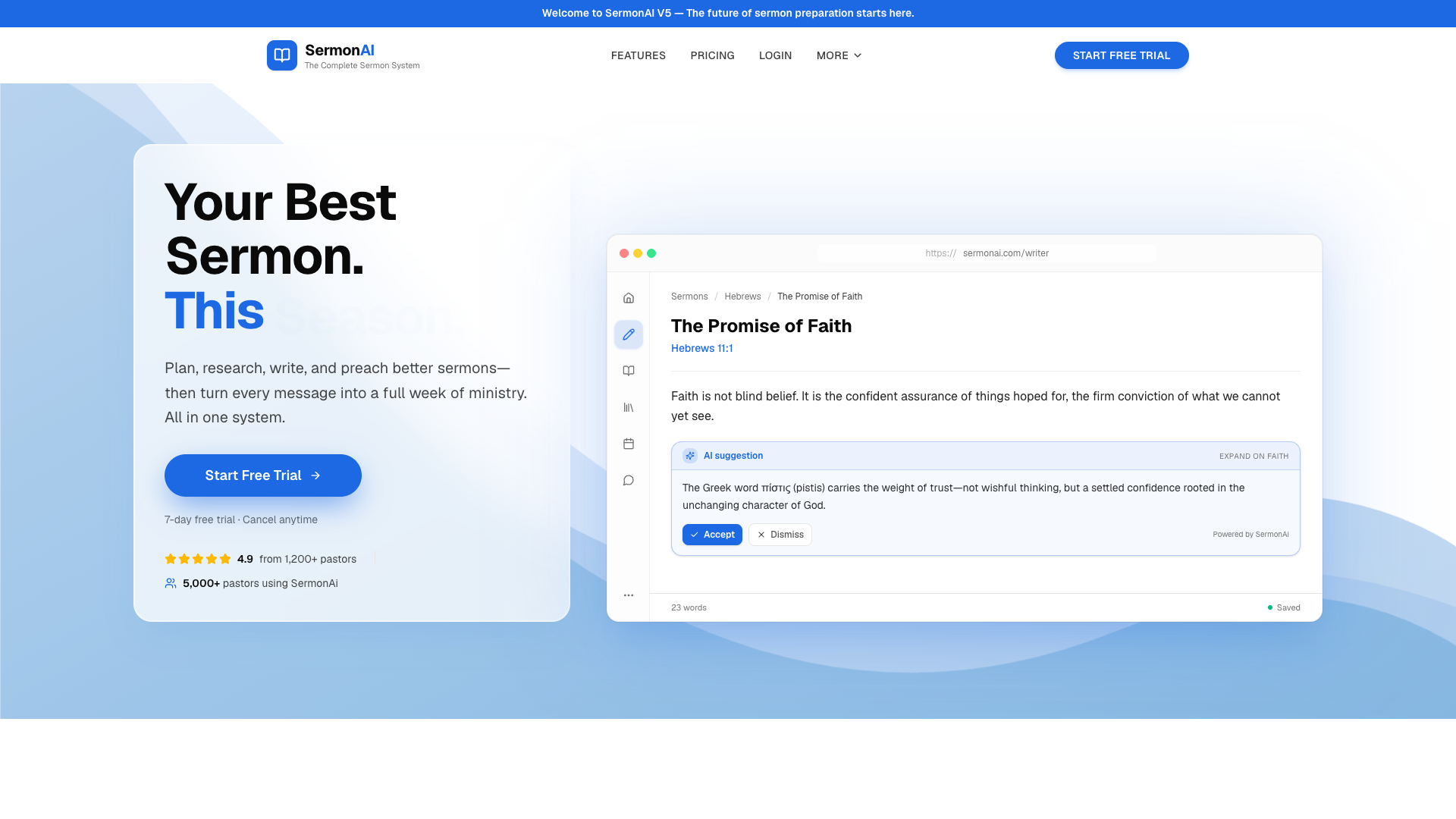 Sermon AI 3.0 screenshot