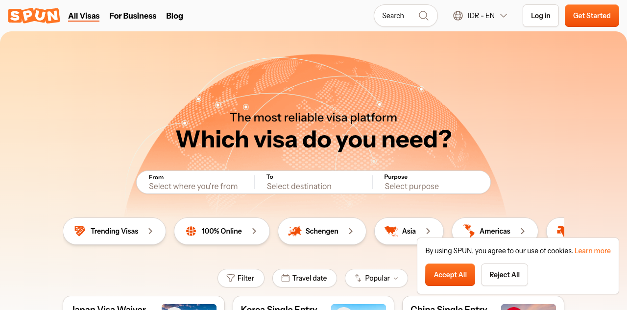 SPUN - All Visas screenshot