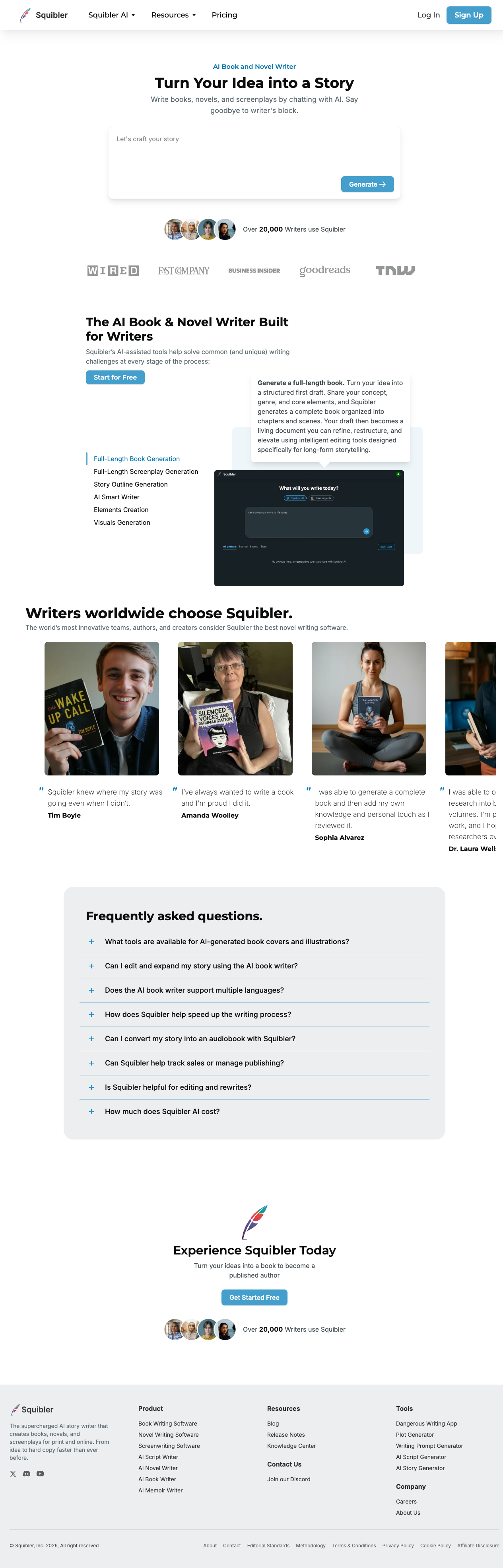 Squibler screenshot