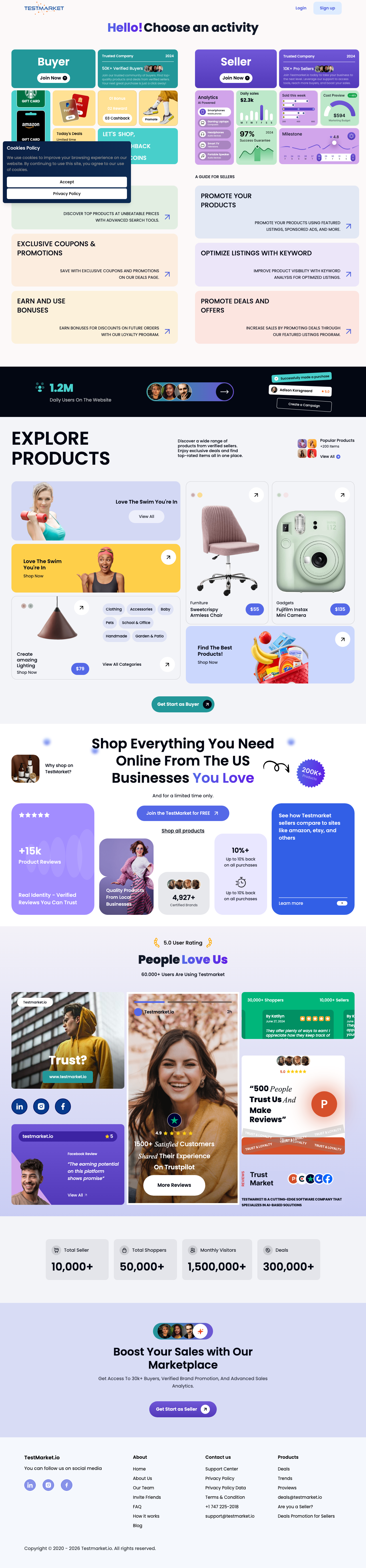 Testmarket screenshot