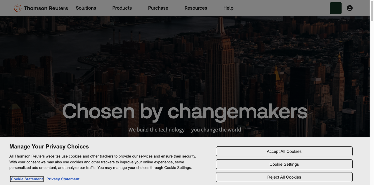 Thomson Reuters screenshot
