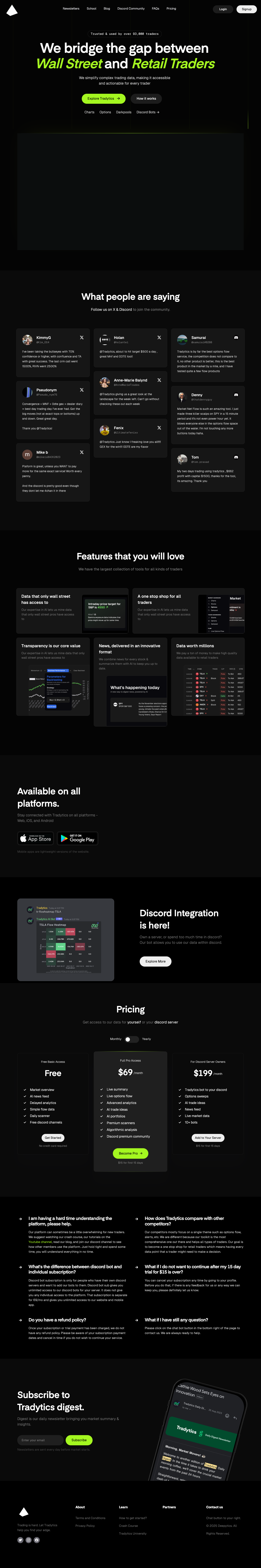 Tradytics screenshot
