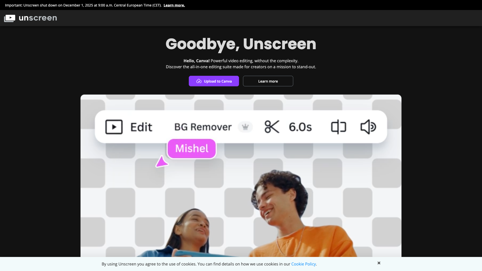 Unscreen screenshot