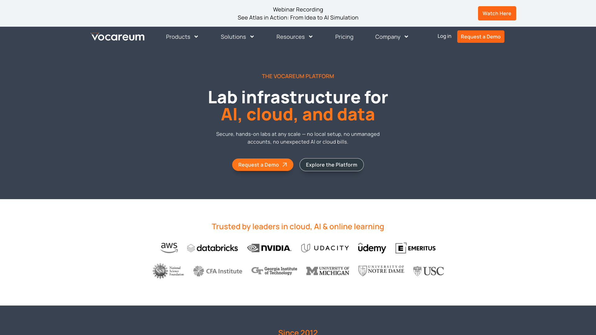 Vocareum screenshot