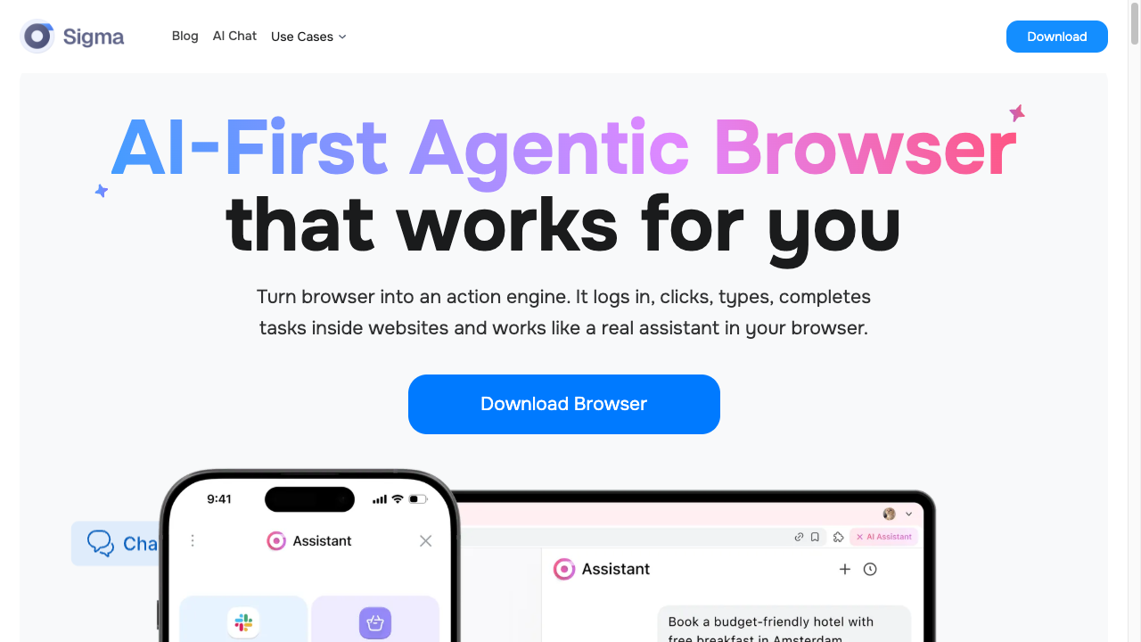 Sigma AI Browser screenshot